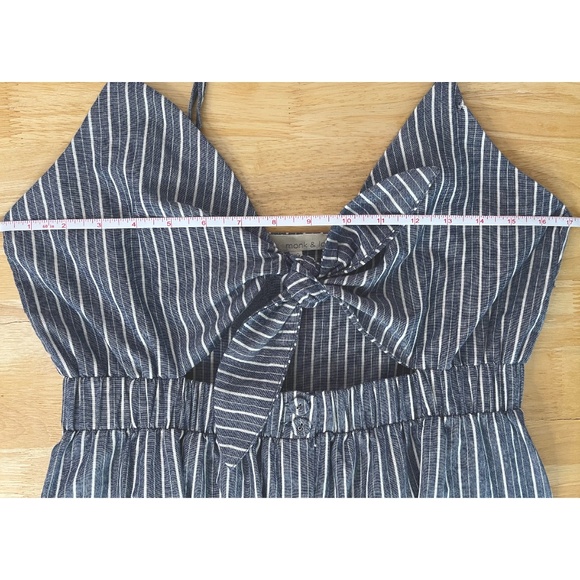 100% Cotton Striped Cut-Out Midi Dress - Picture 9 of 14